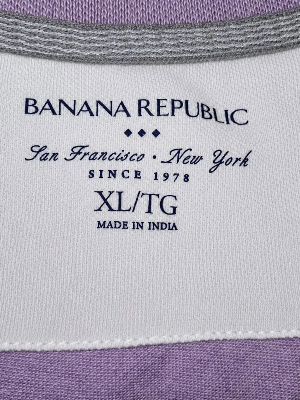 Banana Republic Mens Polo Shirt XL Purple Elephant Logo